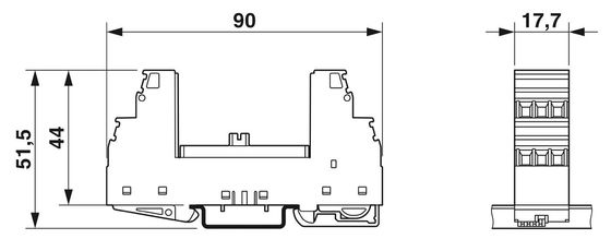 1 Pólo 2839363 PT 4X1-BES Protector de surto Base Voltagem nominal 4X1-BE