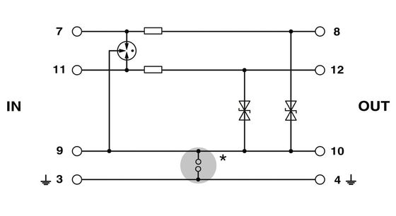 Protector contra sobretensão de dois polos de corrente contínua de 24 V PT 2X1-24DC-ST Plug para equipamentos eletrónicos