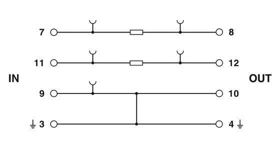 2856142 PT 2X1 F-BE Base do protetor contra sobretensão dentro de 1 polo e 24 V de tensão nominal AC