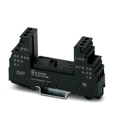 2839224 PT Base do protetor contra sobretensão para PE/S 1X2-BE Tensão nominal / Número de pólo 1