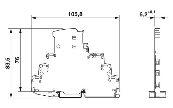 Número de pólo 2 TTC-6-1X2-M-24DC-UT-I Protector contra sobretensão para tensão nominal de 24 V CC