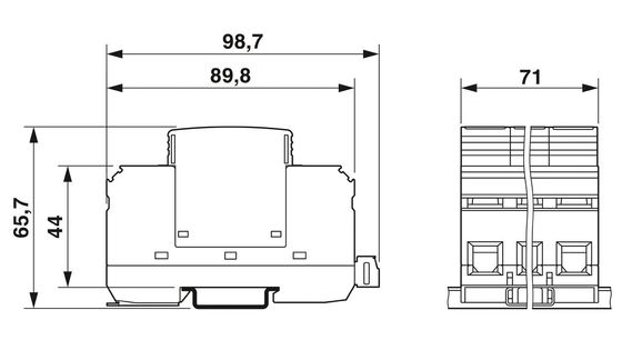 VAL-MS 320/3 1/FM-UD Protector contra sobretensões de tipo 2 com 4 polos e 320 V de tensão nominal AC