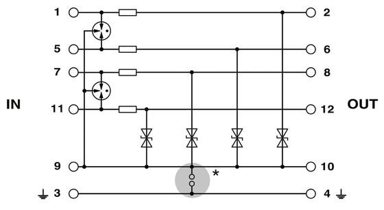 2858014 PT 4X1-48DC-ST Plug de proteção contra sobretensões para aplicações industriais de 48 V CC