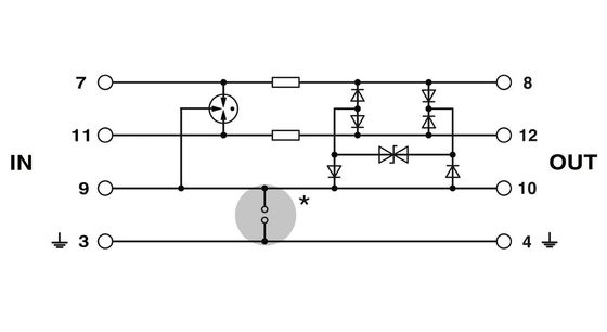 PT 3-HF-12DC-ST Protector contra sobretensão Plug 12 V DC Voltagem nominal 2 Pol Proteção contra raios