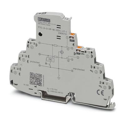 12 V DC TTC-6-3-HF-M-UT-I Protector contra sobretensão 2 Polos Proteção duradoura
