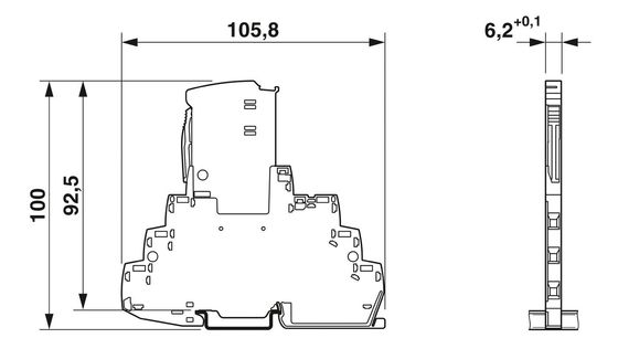 TTC-6P-2-HC-M-24DC-PT-I Protetor contra sobretensões de 2 polos e tensão nominal de 24 V CC para protecção