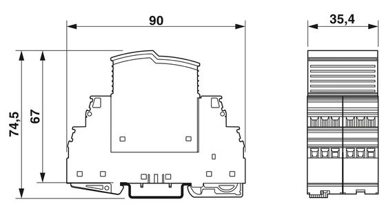 5V AC... 250V AC 125V DC 200mA DC 2905348 VAL-SEC-T2-1S-175-FM Protector contra sobretensões de tipo 2