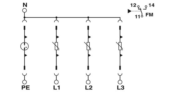 175-FM VAL-SEC-T2-3S Protector contra sobretensões de tipo 2 para 5 V AC a 250 V AC e 125 V DC 1 Polo