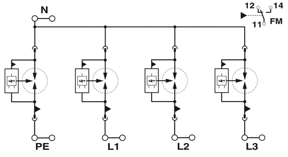 2905421 FLT-SEC-P-T1-3S-350/25-FM Tipo 1 2 Protector combinado contra sobretensões para o seu benefício