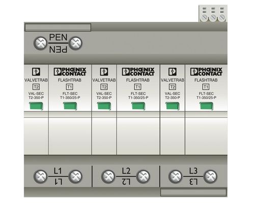 FLT-SEC-T1 T2-3C-350/25-FM Tipo 1 2 Protector contra sobretensão combinado 3 polos Tensão nominal 350V