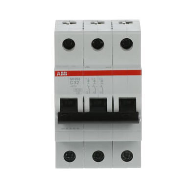 MCB SH203-C32 Interruptor de circuito em miniatura 3P C 32A Tensão nominal 220