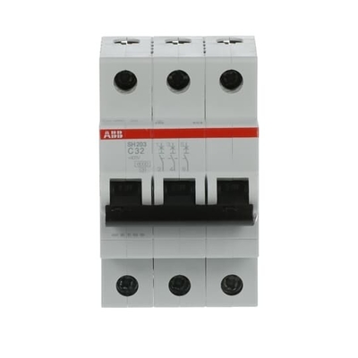 MCB SH203-C32 Interruptor de circuito em miniatura 3P C 32A Tensão nominal 220