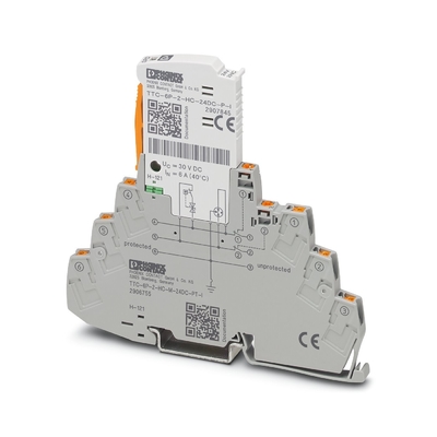 Protector contra sobretensões TTC-6P-2-HC-M-24DC-PT-I com 2 polos e tensão nominal de 24 V DC