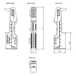 Atualizar o seu sistema de automação com 6ES7193-6BP00-0BA0 ET 200SP BaseUnit BU15-P16 A0 2B/T