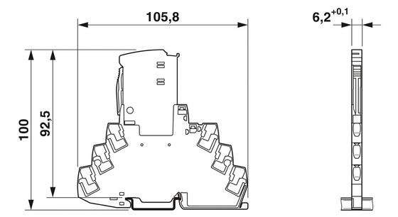 TTC-6P-3-HF-F-M-12DC-PT-I Protetor contra sobretensão industrial 12V DC Voltagem 2 polos