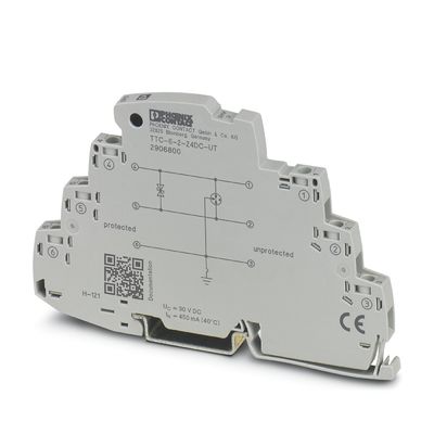 TTC-6-2-24DC-UT Protector contra sobretensão com tensão nominal de 24 V DC e proteção de 2 polos