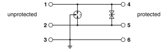 TTC-6-2-24DC-UT Protector contra sobretensão com tensão nominal de 24 V DC e proteção de 2 polos