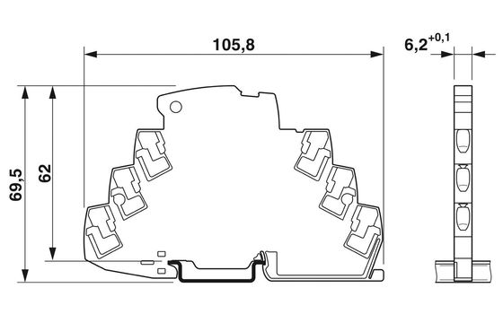 2 Pólo 2906807 TTC-6-2XTVSD-12DC-PT Protector contra sobretensão para tensão nominal de 12 V CC