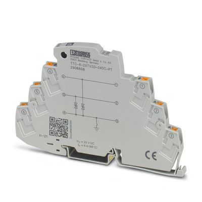 TTC-6-2XTVSD-24DC-PT Protector contra sobretensão de 2 polos com 2 polos e tensão nominal de 24 V CC