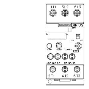 3RU6126-4BB1 Relé de sobrecarga selado para protecção do motor Tamanho S0 Classe 10 34...40 A