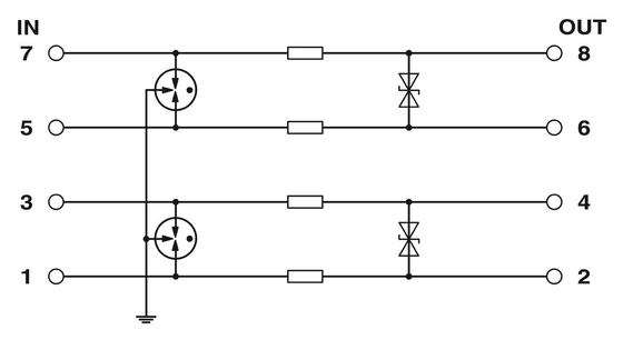 24 V DC Voltagem nominal Protector de sobretensão de 2 polos 2804649 LIT LIT 4X1-24 por Phoenix Contact