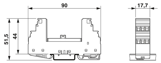 1 Polo PT 4-EX I -BE Phoenix Base de proteção contra ondas de contato para sistemas elétricos
