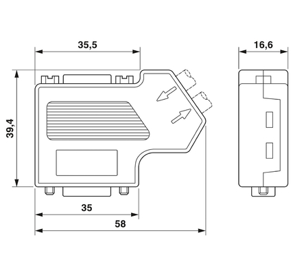 2708999 SUBCON-PLUS-CAN/SC2 Phoenix Contact D-SUB Bus Connector para fácil instalação