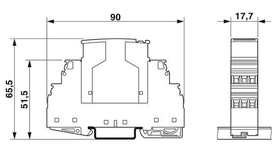 5V DC PT 3-PB-ST Phoenix Contact Surge Protector Plug Número de pólo 1 Voltagem nominal
