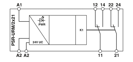 17.5*75*60.5MM Relais de acoplamento de contacto Phoenix PSR-SCF-24UC/URM/2X21 com carga de contacto
