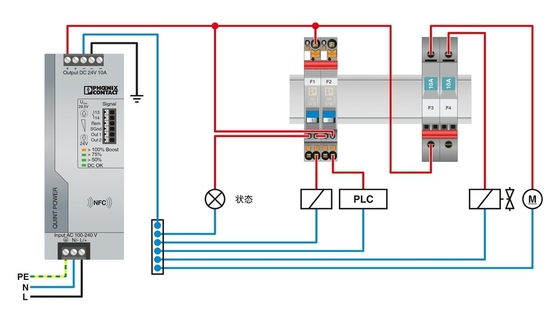 Conexão Phoenix TM1 6A F1 P Dispositivo magnético térmico Disjuntor de circuito 50V DC 5 polos
