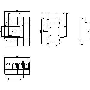 Dispositivos básicos de desconexão do interruptor 3KD0540-2LG20-3 com eixo resistente à corrosão