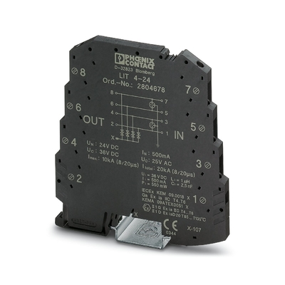 24V DC Protetor de Tensão nominal 2804678 LIT 4-24 com 2 polos por Phoenix Contact
