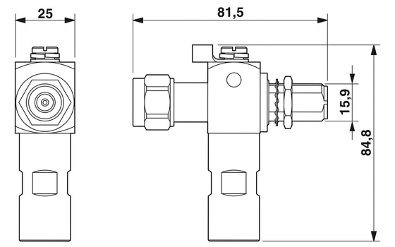 CN-LAMBDA/4-2.25-SB Protector contra ondas de contacto Phoenix com 3 polos e tensão nominal