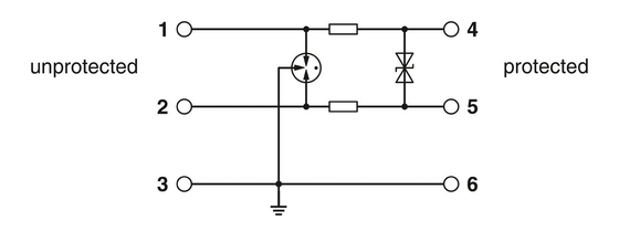 2 Protector contra sobretensão de pólo TTC-6-1X2-24DC-PT por Phoenix Contact para tensão nominal de 24 V DC