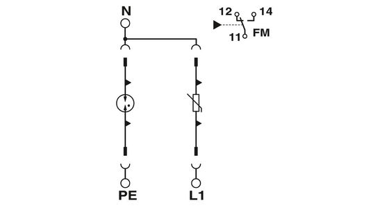 Contacto Phoenix 2905333 VAL-SEC-T2-1S-350-FM Protector contra sobretensão para aplicações de 3 polos