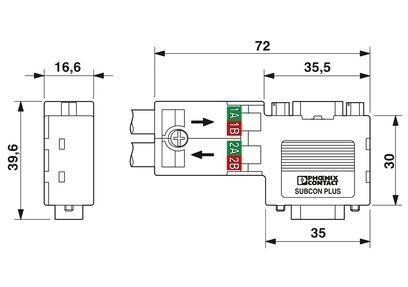 2313685 Contacto Phoenix Compressores de interfaces para peças de reposição industriais SUBCON-PLUS-PROFIB/90/PG/IDC