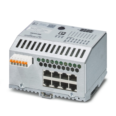 Interruptor Ethernet Industrial FL SWITCH 2408 IP65 Nível de proteção e rede EtherNet/IP