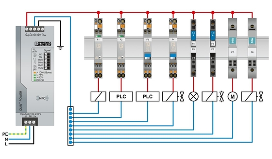 Interruptores de circuito de dispositivos magnéticos térmicos de corrente contínua de 40 V com tensão nominal de 32 V por contacto Phoenix