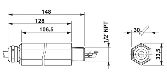 Protector contra sobretensão de tensão nominal de 24 V CC para 1/2 &quot;Fenix Contact S-PT-1X2-24DC-1/2