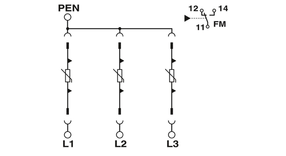 Voltagem nominal 2905339 VAL-SEC-T2-3C-350-FM Protector contra sobretensões de contacto Phoenix Tipo 2