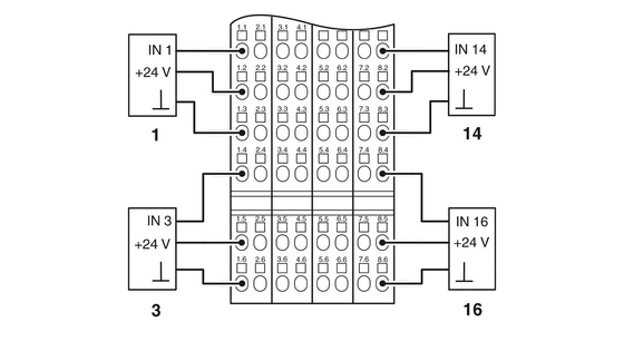2861250 IB IL 24 DI 16-PAC Phoenix Contact Digital Module com nível de proteção IP20