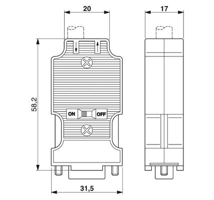 Phoenix Contact SUBCON-PLUS-ARCNET/AX/SC038 D-SUB Bus Connector para Rede Industrial