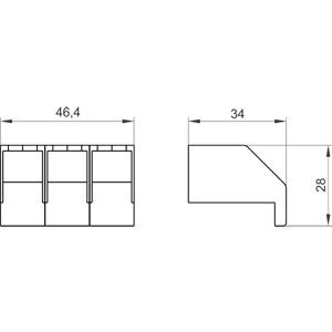 Cobertura de terminal de 3 polos 25A/32A para 3LD2 Switch de desligamento principal e de emergência 3LD9221-0A Acessório PLC