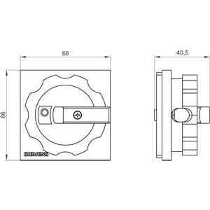 Mecanismo de operação rotativo de montagem frontal de quatro furos PLC 3LD9224-1B com interruptor selector