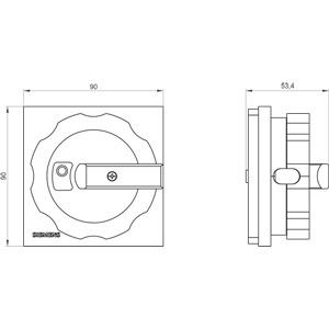 Interruptor selector para PLC de montagem frontal de quatro buracos 3LD9284-3B Mecanismo de operação rotativo