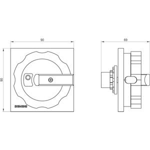 PLC 3LD9284-3D Actuador rotativo em vermelho/amarelo para posicionamento suave e preciso