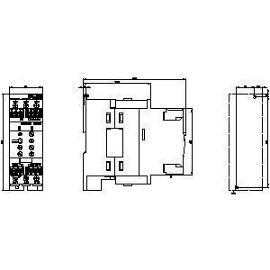 3RW4036-1TB04 Siemens 3RW40 Soft Starter Dimensões S2 Tornos terminais Proteção do motor de contorno