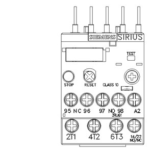 Siemens 3RU6116-0EB0 Relé de sobrecarga selado 11 16 A Tamanho S00 Classe 10 para proteção do motor