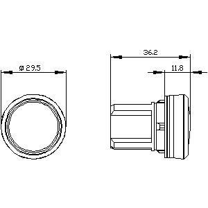 Siemens 3SU1001-6AA20-0AA0 SIRIUS ACT Luz piloto em plástico vermelho com lente lisa