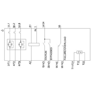 Siemens 3RW4047-1TB04 55kw 3RW40 Soft Starter com Bypass e Proteção do Motor do Termistor Tamanho S3